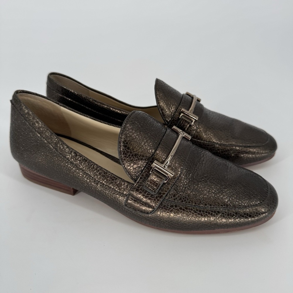Enzo Angiolini Women's 8.5 Slip On Loafers Metallic‎ Bronze Leather Tatye